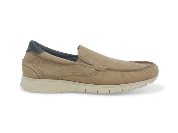 Melluso Scarpe Uomo Estive due elastici Slip-on Nabuk Beige U18018W-234531